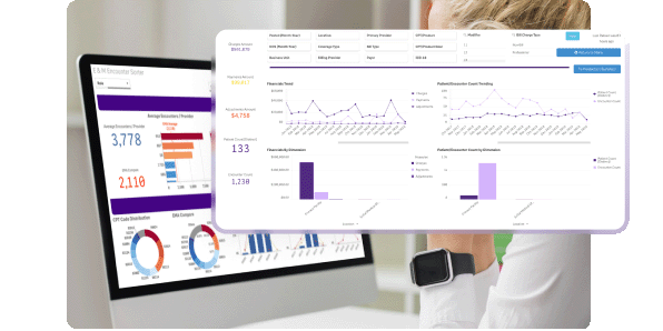 Charts and graphs on a screen in Premium Analytics