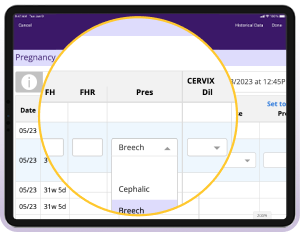 Track important pregnancy metrics on an iPad