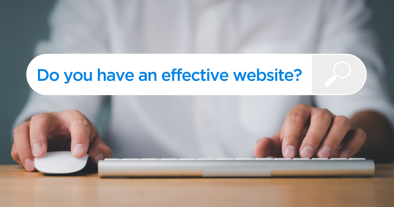 A search bar with the following text: "Do you have an effective website?"