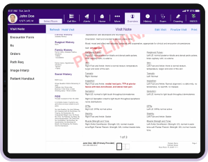 Screenshot of customizable protocols page in electronic medical record