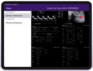 An image showing radiology images for John Doe. An image showing radiology images for John Doe.