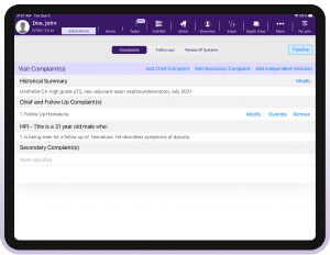 An image showing that you can bring patient history forward from previous visits. An image showing that you can bring patient history forward from previous visits.