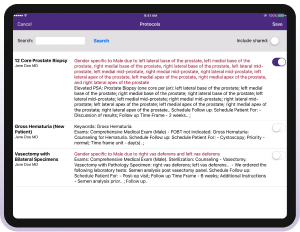 An image that shows how protocols generate suggested notes and codes for common visits.