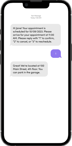 Mobile appointment reminders including date and time