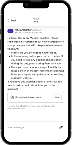 Klara Pre-Visit Instructions