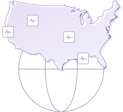 A map icon that symbolizes that we can connect to labs across the US.