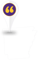 Map of Arkansas with pin.