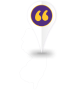 Map of New Jersey with pin.