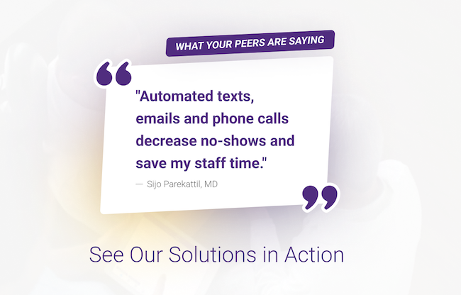 What Your Peers Are Saying - ModMed delivers a really polished EHR product that feels like something out of the future. James McGehee, registered nurse - See Our Solutions in Action