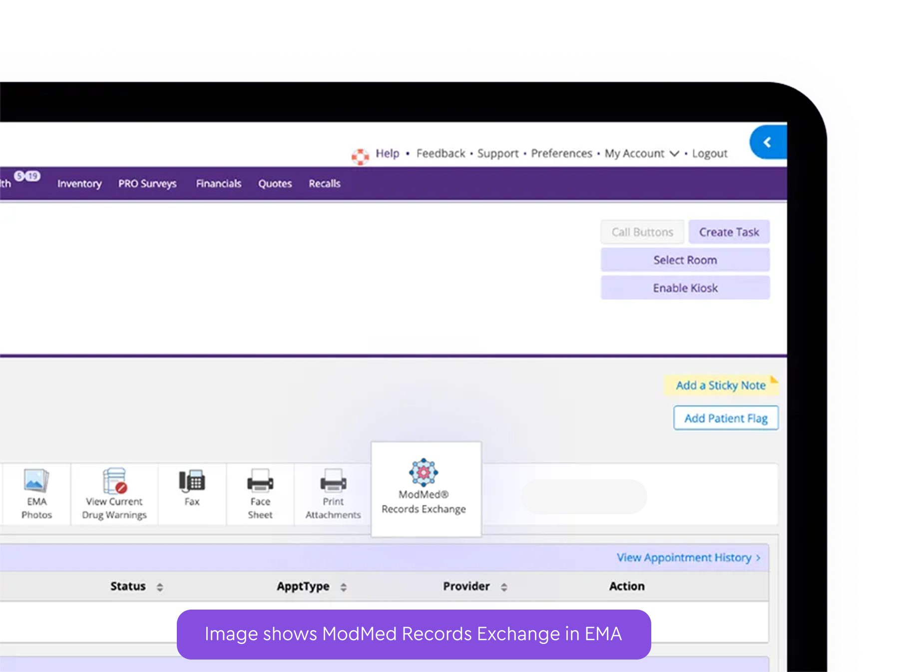 crp-12224b-Carequality-ema4 iPad displaying ModMed Records Exchange icon