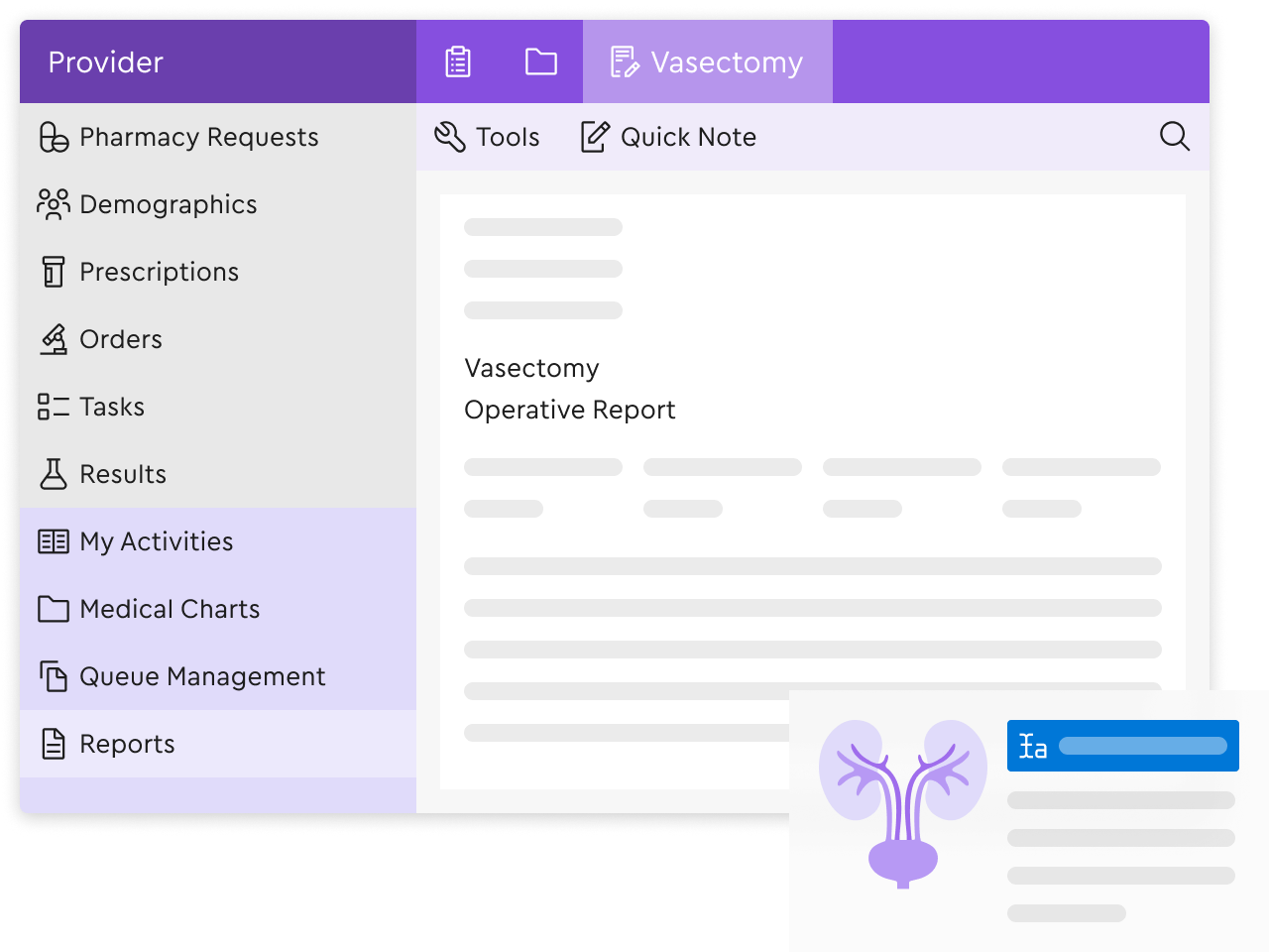 A screenshot of ModMed’s Integrated ASC software
