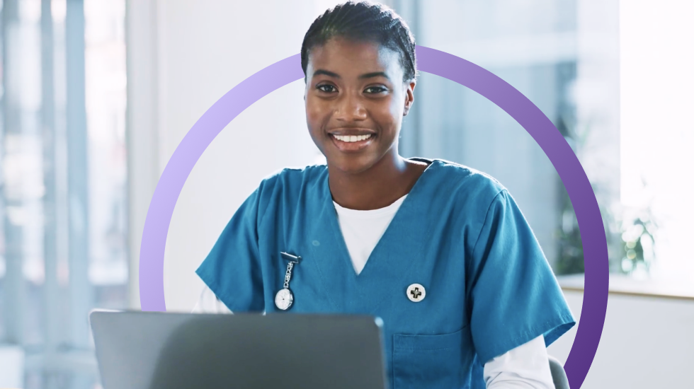 A practice manager uses ModMed GPO on her laptop to order medical and office supplies, saving money with group purchasing.