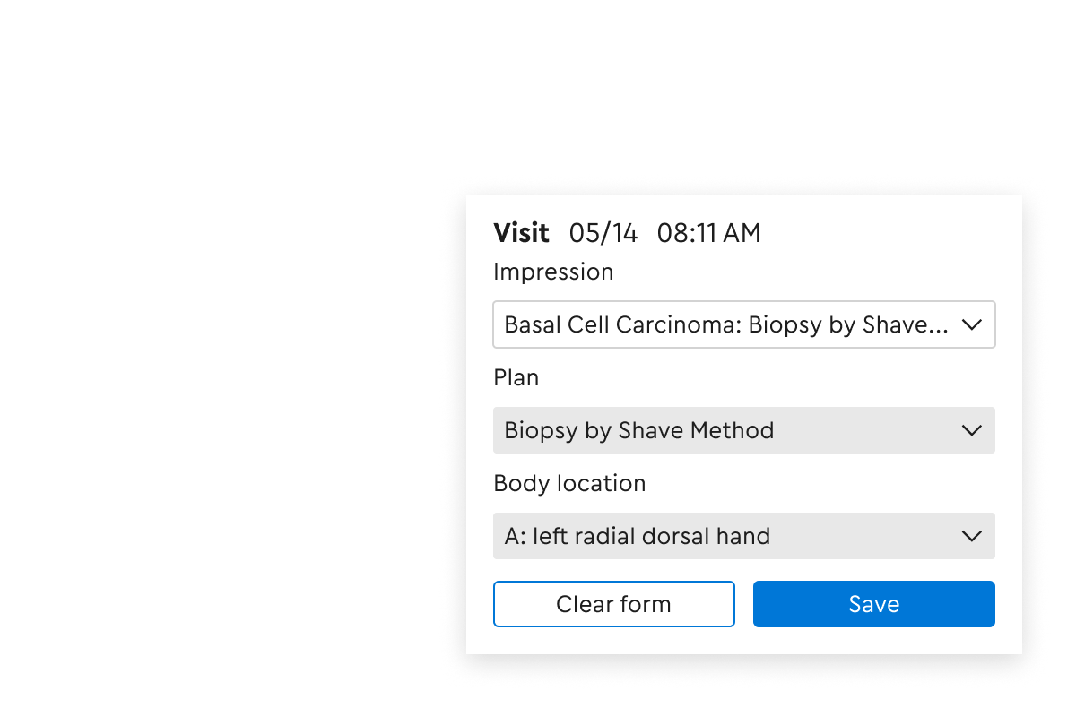 EHR screengrab featuring integrated medical photography for improved documentation