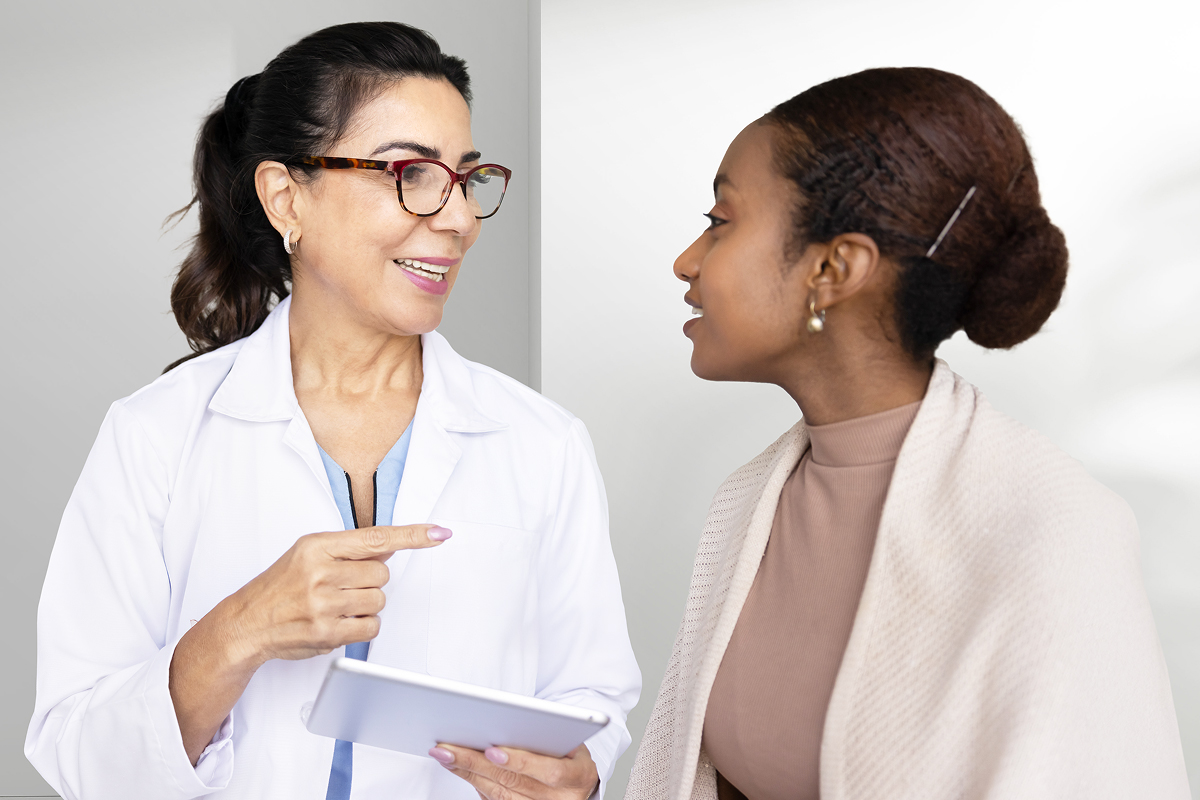 Physician speaking directly with patient during consultation to enhance patient engagement
