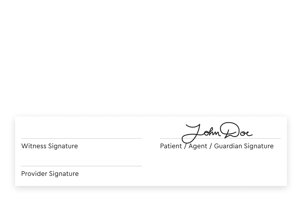 EHR screengrab showing patient eConsent forms