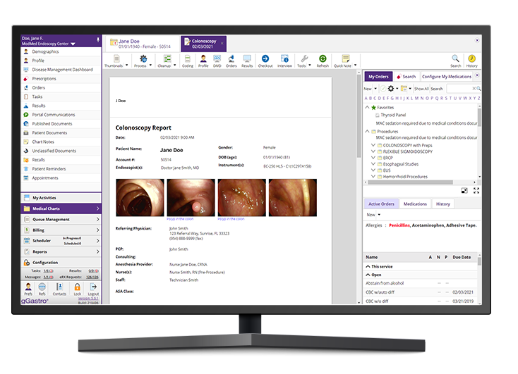 Screen displaying MIPS report