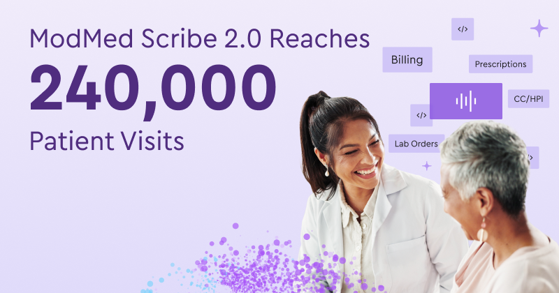 ModMed Scribe 2.0 Reaches 240,000 Patient Visits in First Three Months of Release