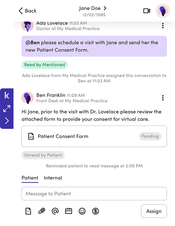 Interfaz de la extensión Klara para Chrome
