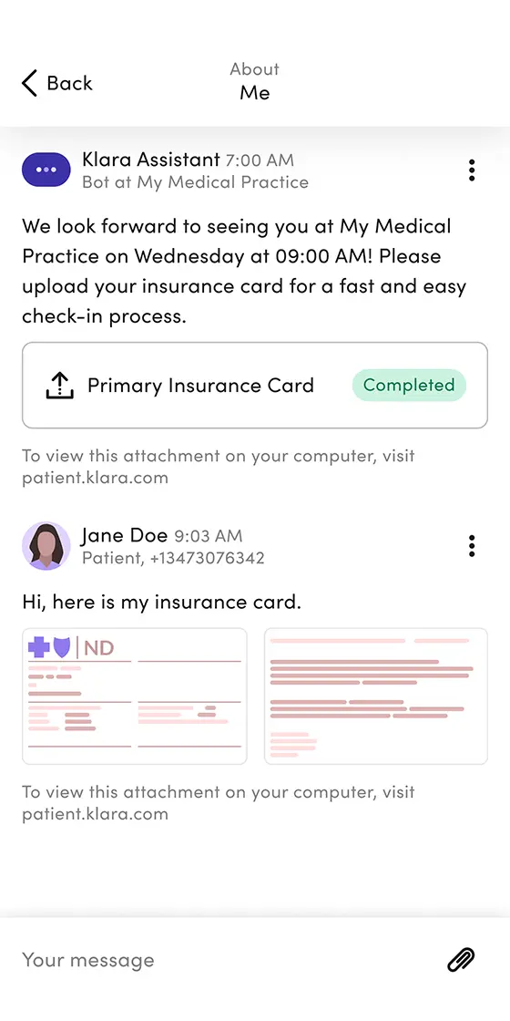 Interfaz Klara para la recogida automática de información