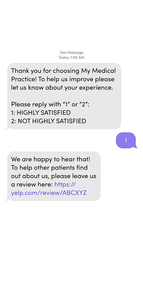 Klara: SMS con opiniones de los pacientes