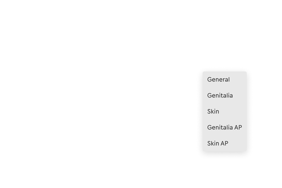 Pantalla de representación gráfica de la EMA con diagramas de la parte delantera y trasera del cuerpo y hallazgos señalados en el tórax y el abdomen.